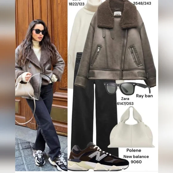 NWT ZARA DOUBLE FACED FAUX SHEARLING FUR JACKET - Picture 7 of 16